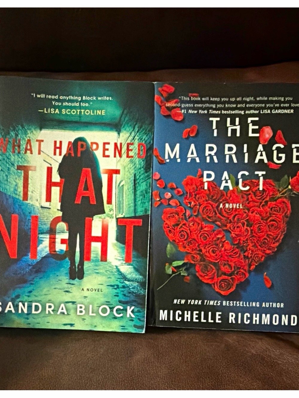 Sandra Block & Michelle Richmond Thriller Book Set - Red/Black Covers